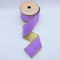 2.5" X 10yds Slub Dupion Metallic Gold Back, Lavender