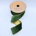 Ice Velvet Metallic Gold Back - Pine - 2.5" x 10yds