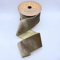 Ice Velvet Metallic Platinum Back - Stone - 4" x 10yds