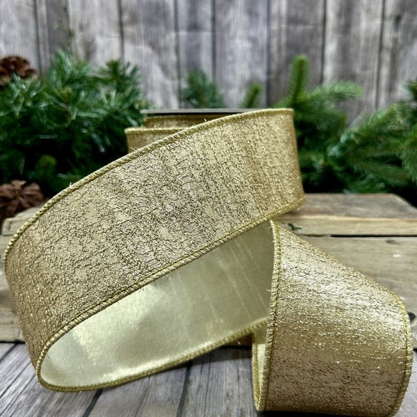 Iced Metallic Aurora - Gold - 2.5" x 10yds