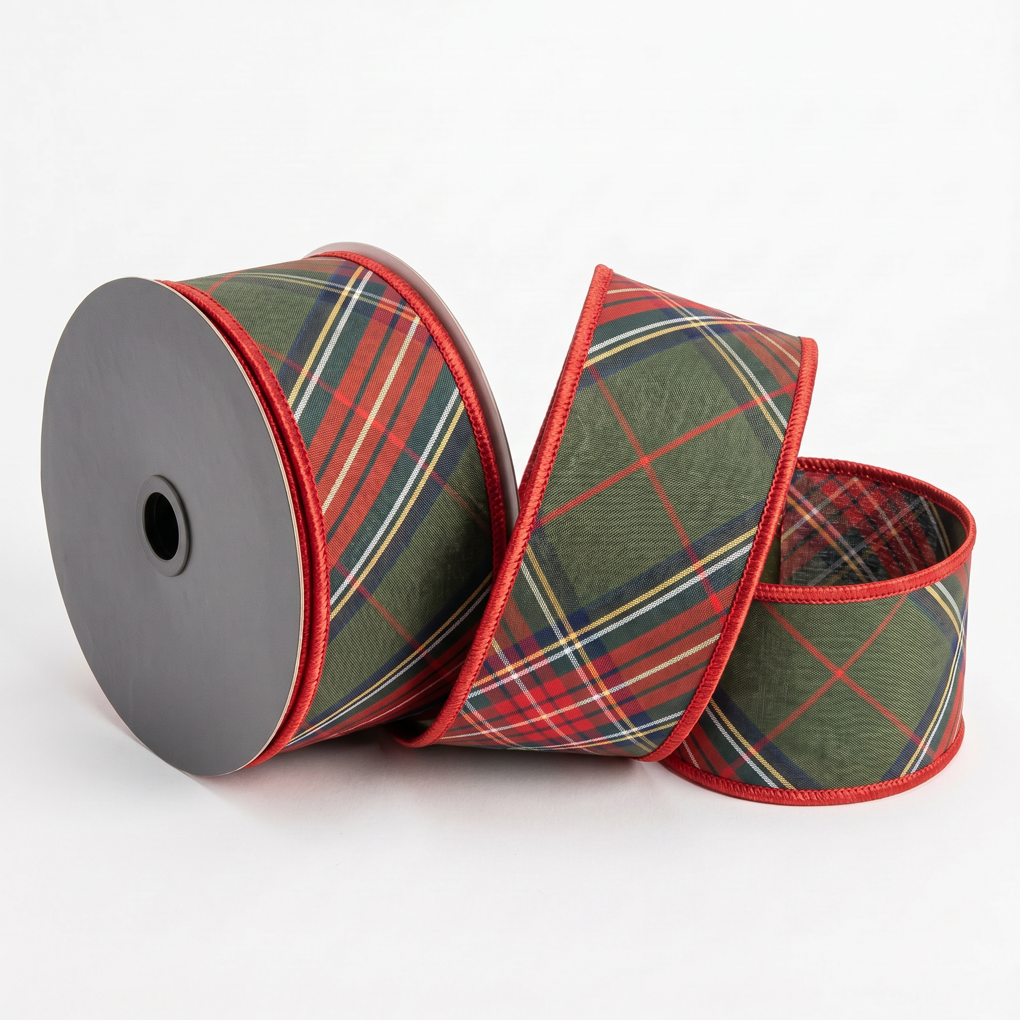 Traditions Plaid Fused Metallic Red-2.5x10yd