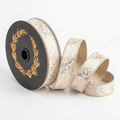 Ivory Printed Velvet Metallic Dupion DBL Fused-1x10yd