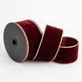 Velvet Metallic Dupion Fused Burgundy-2.5x10yd