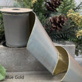 Royal Taffeta Gold Back - Blue-Gold - 4" x 10yds