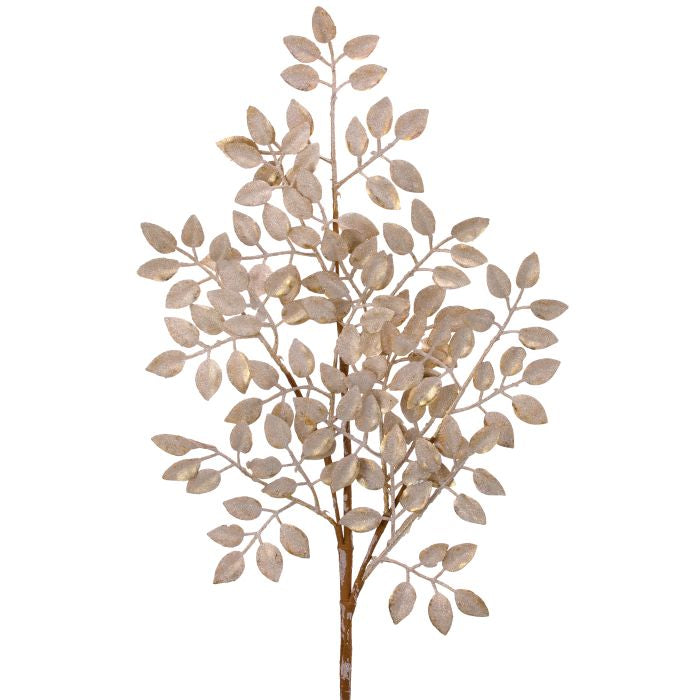 25" Sequin Leaf Spray