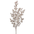 27" White Beaded Iced Berry Spray