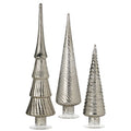 12/15/18" Mercury Glass Tree Trio Set/3