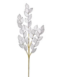 31" White Velvet/Glitter Ruscus Spray