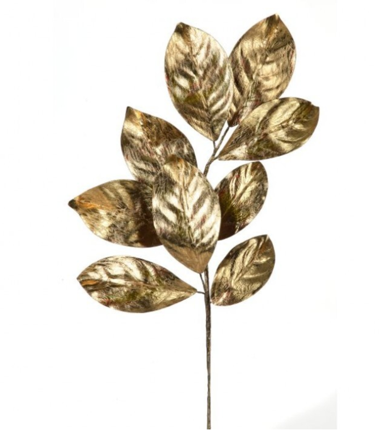 24" Gold Metallic Leaf Spray