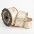 Ivory Printed Velvet Metallic Dupion DBL Fused-4x10yd